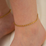 Gold Diamond DiscsBars Chain Anklet