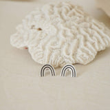 Silver Rainbow Stud Earrings