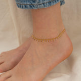 Gold Diamond DiscsBars Chain Anklet