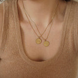 Gold Sky / Sun - Moon Crystal Pendant Necklace