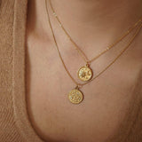 Gold Sky / Sun - Moon Crystal Pendant Necklace