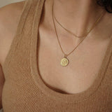 Gold Sky / Sun - Moon Crystal Pendant Necklace