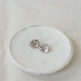 Sun Moon Stars Large Silver Disc Stud Earrings