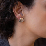 Sun Moon Stars Large Silver Disc Stud Earrings