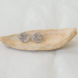 Sun Moon Stars Large Silver Disc Stud Earrings