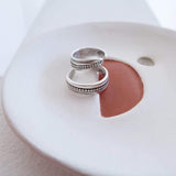 Silver Band with a Wavy Dotted-Line Ring