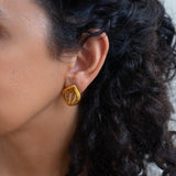 Gold Organic Leaf Stud Earrings