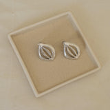 Silver Organic Leaf Stud Earrings
