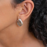 Silver Organic Leaf Stud Earrings