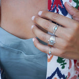 Silver Ethnic Rhombus Ring