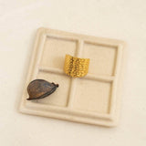 Gold Hammered Lines Ring