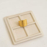 Gold Hammered Lines Ring