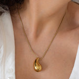 Gold Bold Drop Necklace