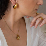 Gold Bold Drop Necklace