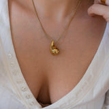 Gold Bold Drop Necklace