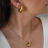 Gold Bold Drop Necklace