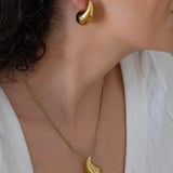 Gold Bold Drop Necklace