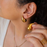 Gold Medium Bold Drop Earrings