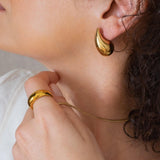 Gold Medium Bold Drop Earrings