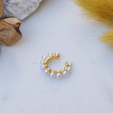 Gold Ear Cuff with Pearls