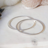 Χοντρό Ασημί Βραχιόλι με Οβάλ Σχήμα