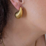 Forged Gold Bold Drop Earrings