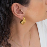 Forged Gold Bold Drop Earrings