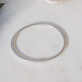 Χοντρό Ασημί Βραχιόλι με Οβάλ Σχήμα