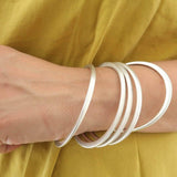 Χοντρό Ασημί Βραχιόλι με Οβάλ Σχήμα