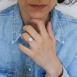 Silver Sun Rays Signet Ring