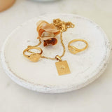 Χρυσό ορθογώνιο κολιέ με μενταγιόν ήλιου