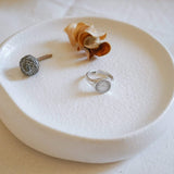 Silver Sun Rays Signet Ring