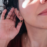 Gold Stainless Steel Thick Round Beaded Hoop Earrings