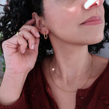 Gold Stainless Steel Thick Round Beaded Hoop Earrings