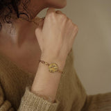 Χρυσό Βραχιόλι Αλυσίδα με Ήλιο και Φεγγάρι