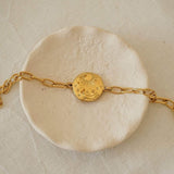 Χρυσό Βραχιόλι Αλυσίδα με Ήλιο και Φεγγάρι