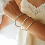Silver Shiny Thick Round Bangle Bracelet