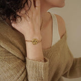 Χρυσό Βραχιόλι Αλυσίδα με Ήλιο και Φεγγάρι