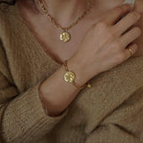 Χρυσό Βραχιόλι Αλυσίδα με Ήλιο και Φεγγάρι