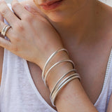 Silver Shiny Thick Round Bangle Bracelet