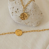 Χρυσό Βραχιόλι Αλυσίδα με Ήλιο και Φεγγάρι