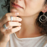 Ασημένιο δαχτυλίδι με εσωτερικό φλοράλ σχέδιο