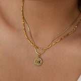 Gold Snake Black Rhinestone Necklace