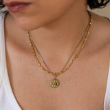 Gold Snake Black Rhinestone Necklace