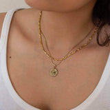 Gold Snake Black Rhinestone Necklace