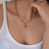 Gold Snake Black Rhinestone Necklace