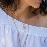 Χρυσό Κολιέ με Μενταγιόν Ματάκι