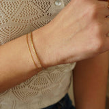 Χρυσό Βραχιόλι με Αλυσίδα Cobra