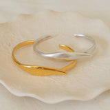 Gold Bold Cuff with Leaf