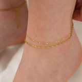 Gold Stainless Steel Twisted Chain Anklet